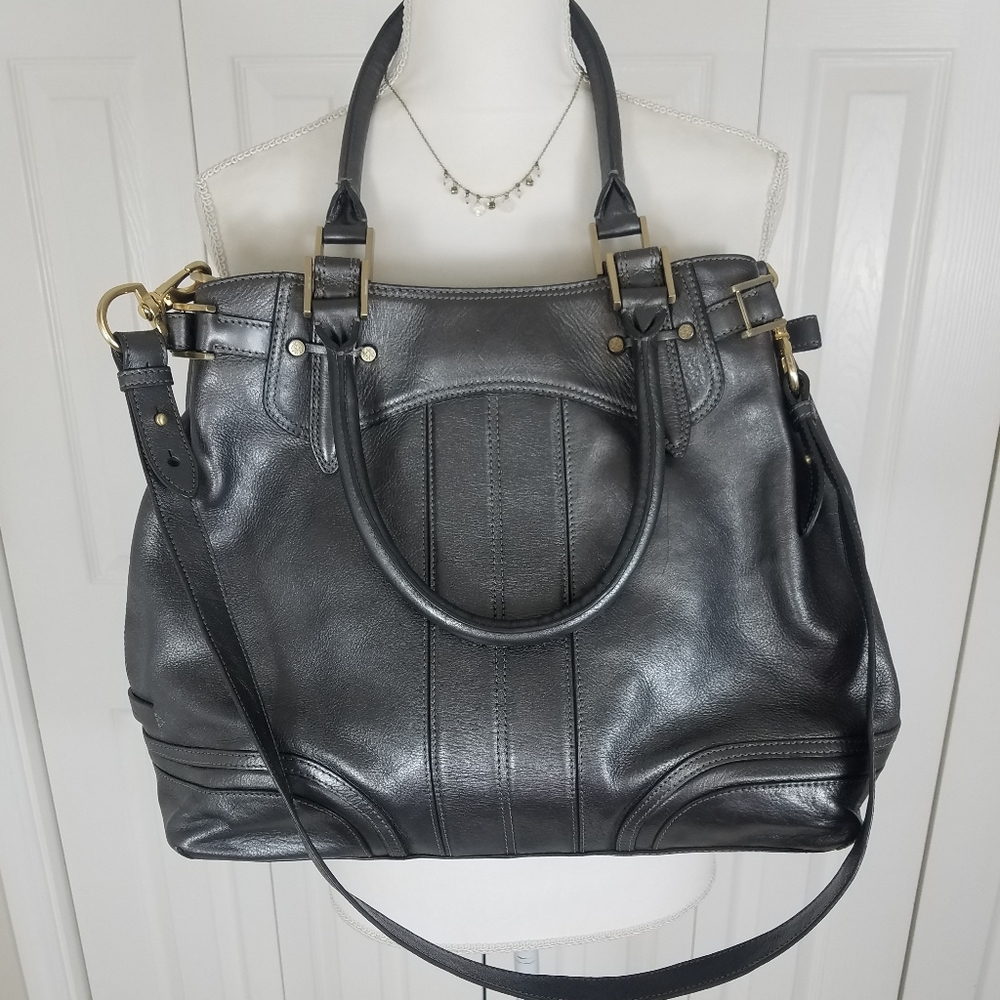Cole Haan Pewter Large Leather Bag